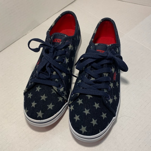 Vans Authentic Low Stars Blue Grey Sneakers Woman’s 9 - Picture 4 of 13